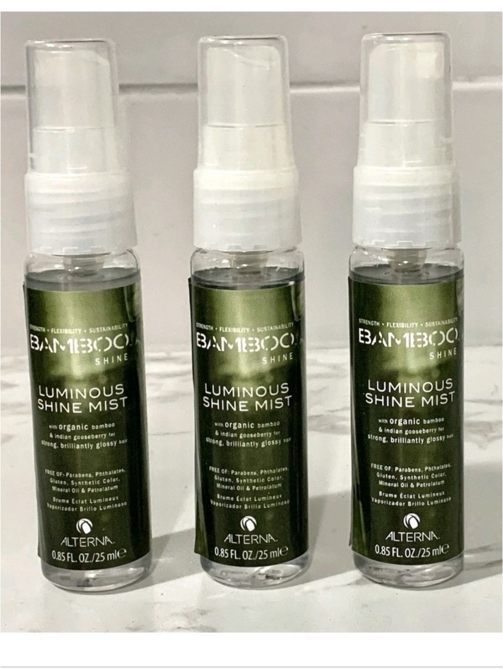 3x ALTERNA BAMBOO Luminous Shine Mist 25 ml